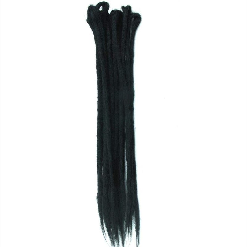 Dsoar Double Ended Dreadlocks Extensions Handmade Synthetic Dreads 20 Inch 10 Strands/Pack Crochet Braiding Hair (40 inch, 1#/Black Color) - Image 3